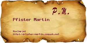Pfister Martin névjegykártya